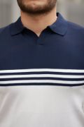 Erkek Yakalı Parça Renk Kısa Kollu T-shirt resmi